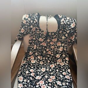 American eagle Babydoll Mini Dress floral and black size M